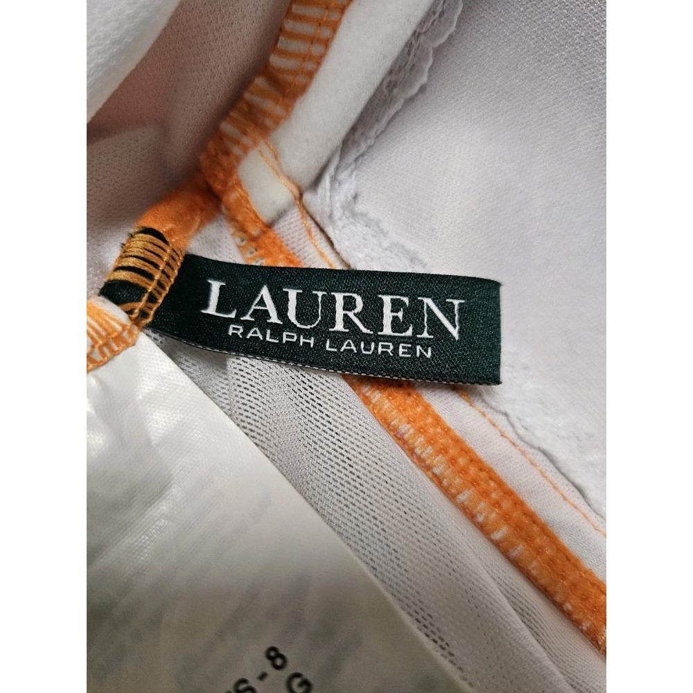 Lauren Ralph Lauren Sunrise Paisley Ruched Swimsuit Sz 8 Removable Halter Strap - Picture 4 of 6
